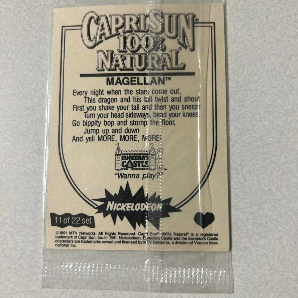 Nickelodeon Inspector Gadget Capri Sun Card Unisex OS Green Excellent 1991 Promo